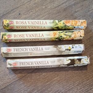 Hem Rose and French Vanilla Incense Set